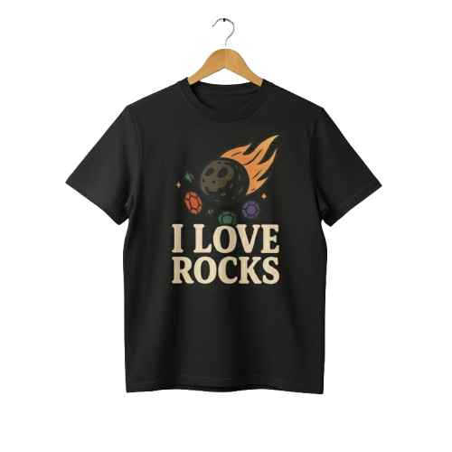 I Love Rocks T-Shirt – Birthstone Meteor Edition