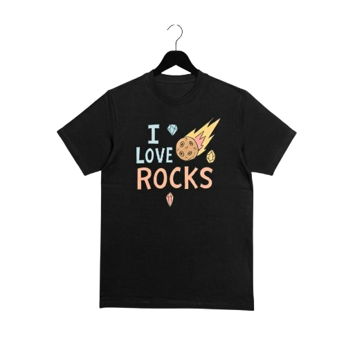 Hand-Drawn Sketch “I LOVE ROCKS” Tee