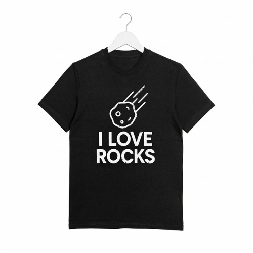 Minimalist Line Art “I LOVE ROCKS” Tee