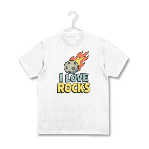 Cartoon Pop Art “I LOVE ROCKS” Tee