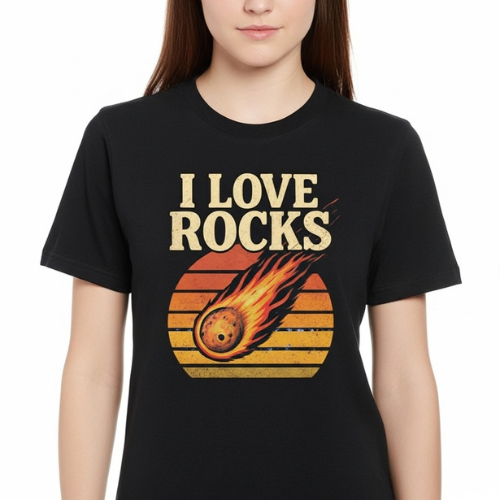 Retro / Vintage Sunset “I LOVE ROCKS” Tee