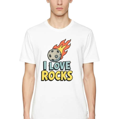 Cartoon Pop Art “I LOVE ROCKS” Tee