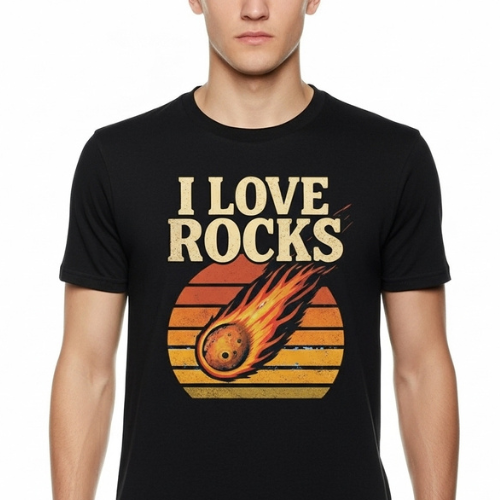Retro / Vintage Sunset “I LOVE ROCKS” Tee