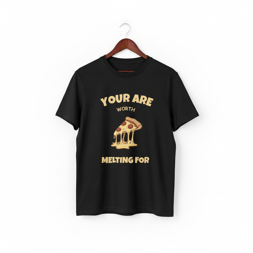 You Are Worth Melting – Melting Pizza Slice T-Shirt