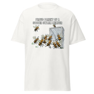 Proud parent of a soccer swarm member unisex classic tee