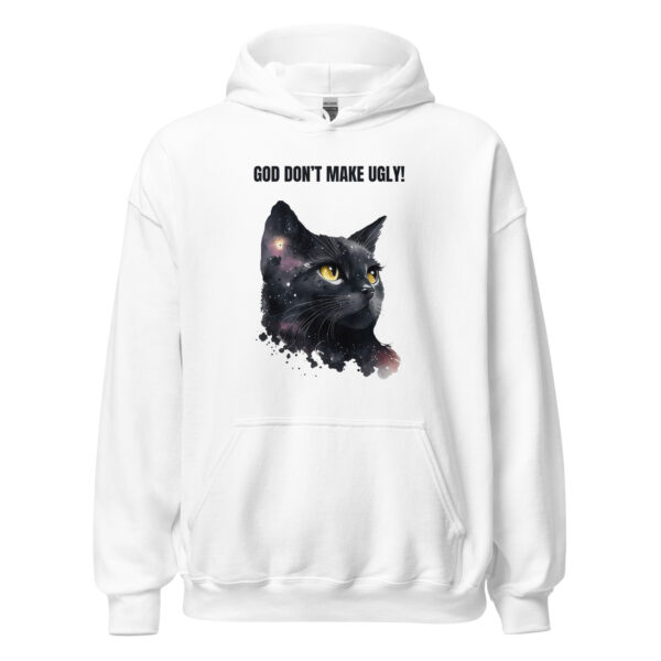 God don't make ugly cosmic cat unisex hoodie
